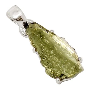 Natural Genuine Czech Moldavite 925 Sterling Silver Pendant Jewelry ALLP-29143 - Picture 1 of 1