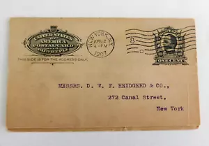 US #UY4 Reply Postal Car(attached) 1c Sherman 1907, Some toning, nice for NYC - Picture 1 of 4
