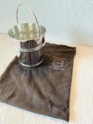 CHRISTOFLE SECCHIELLO GHIACCIO COLLEZIONE GALLIA ARGENTO CON PANNO VINTAGE - Immagine 1 di 4