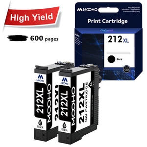 2PK 212XL Black Ink Cartridges For Epson 212 WF-2830 WF-2850 XP-4105 XP-4100 - Picture 1 of 8