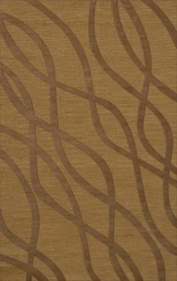 Yellow Transitional Hand Hooked Waves Lines Stripes Area Rug Abstract DV10 - Image 1 of 2