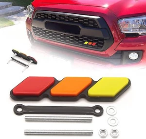 Tri-Color 3 Grille Badge Decal Sticker Emblem For Toyota RAV4 FJ Cruiser Tacoma - Picture 1 of 7