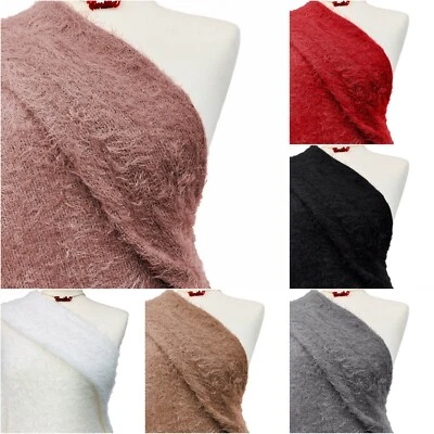 Mohair Jersey Fabric Premium Quality Stretch Soft Knit Loungewear Plush Material - Image 1 of 3