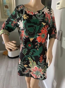 AZALEA BY FIRMANIA Tunic BLOUSE TOP 3/4 CUFFED SLEEVE SZ M MULTI COLOR - EUC - Picture 1 of 6