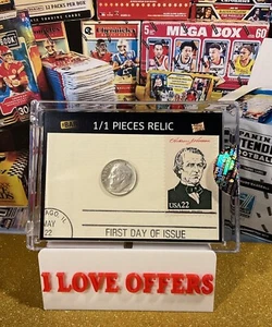 1/1 PRESIDENTIAL CACHET STAMP RARE 90% SILVER DIME FIRST DAY POSTCARD RELIC BAR - Picture 1 of 8