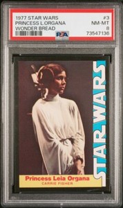 1977 Star Wars Wonder Bread #3 PRINCESS LEIA ORGANA PSA 8 NM-MT