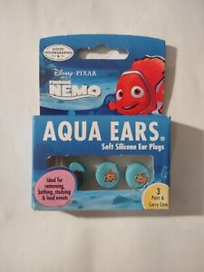 Disney Finding Nemo Aqua Ear Plugs Soft Silicone 3 Pairs with Carrying Case