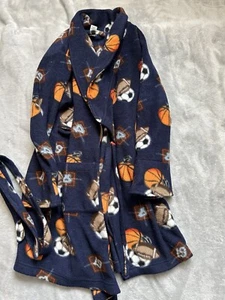 Sonoma Boys Medium 8-10 Navy Blue Robe With Pockets football soccer basketball - Picture 1 of 3