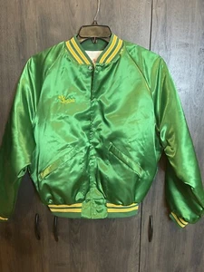 Vintage King Louie Pro-Fit Local Union 3013 Satin Bomber Jacket Adult M Green - Picture 1 of 7