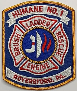 Rarität Humane Nr. 1 Royersford PA Pennsylvania Fire Department Patch Brush Rescue - Bild 1 von 1