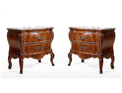 Pair of Italian Rococo style Nightstands in Cherrywood Cover