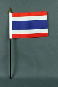 Kleine Tischflagge Thailand 10x15 cm "Basic" mit PVC-Mast, ohne Sockel - Bild 1 von 1