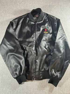 Chaqueta Bomber Vintage Anheuser Busch Michelob Beer Negra Satinada Hecha en EE. UU. Talla M Foto 1 de 4