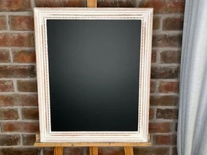 Vintage Distressed White Ornate Shabby Chic Blackboard Wedding Kitchen Event Pub - Picture 1 of 12