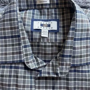Joseph Abboud Dress Shirt Mens Size 15 1/2 Blue Long Sleeve Gingham Plaid Cotton - Picture 1 of 11