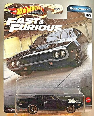 2020 Hot Wheels Fast & Furious 3/5 Full Force '71 PLYMOUTH GTX Black wReal Rider - Image 1 of 4