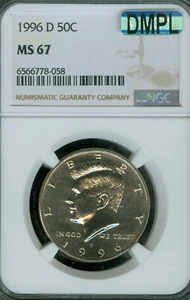 1996 P Kennedy Half Dollar NGC MS 67 PQ MAC SPOTLESS * - Bild 1 von 2
