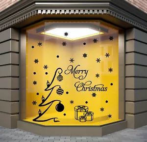 WEIHNACHTEN SCHAUFENSTER AUFKLEBER Weihnachtsbaum Fenster Aufkleber FROHE WEIHNACHTEN N111 - Bild 1 von 11
