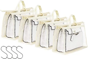4 Pack Handbag Dust Bags Clear Purse Storage Organizer For Closet - Picture 1 of 6
