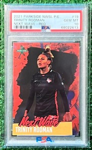TRINITY RODMAN 2021 Parkside NWSL Next Wave Red PSA 10 GEM RC ROOKIE USWNT /1400