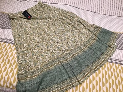 COTTON TRADERS Skirt SIZE 14 Green RRP £44 Tiered CRINKLE BIRTHDAY Wife GIFT New - Image 1 of 4