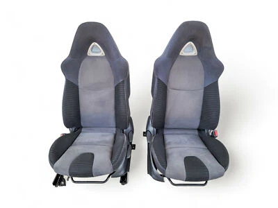 Conjunto de tecido preto/cinza Mazda RX-8 RX8 04-08 dianteiro esquerdo/motorista direito/assento de passageiro - Imagem 1 de 4