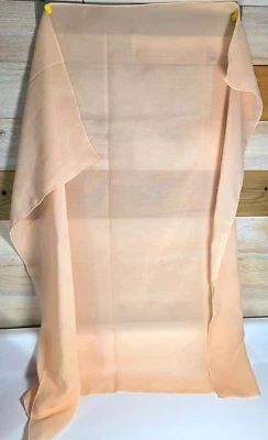 Cachecol vintage de chiffon transparente pêssego 31 pol. quadrado - Imagem 1 de 3