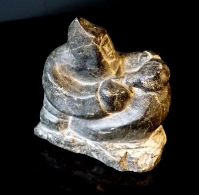 Beautiful Large Vintage Inuit Carving Of A Man And Seal - Image 1 of 4