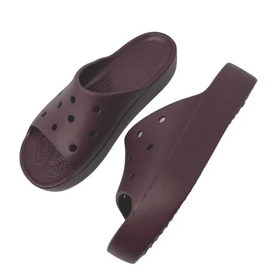 Sandalias Crocs para mujer talla 9 clásicas plataforma deslizable cómodas cereza oscura granate” Foto 1 de 4