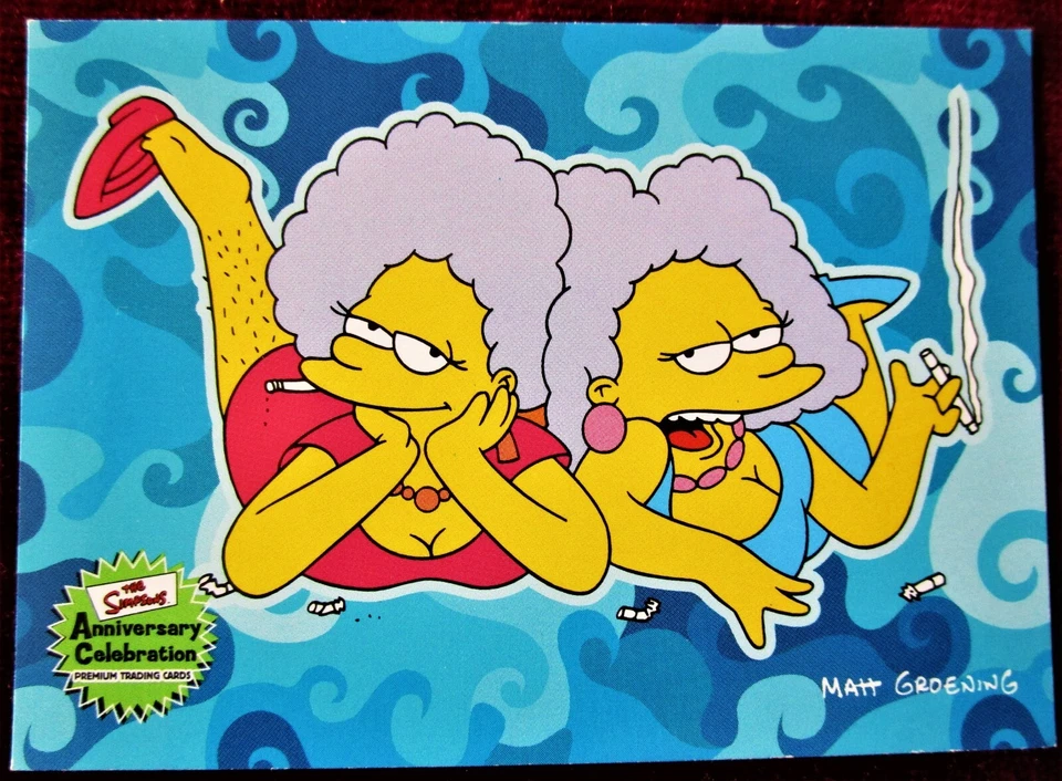 THE SIMPSONS 10th ANNIVERSARY - Card #64 -"CENSORED PATTY & SELMA"-INKWORKS 2000 - Image 1 of 2