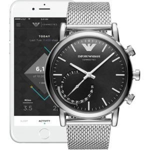 Emporio Armani Connected Bluetooth Hybrid Luigi Smartwatch Mesh Steel Watch 43mm - Picture 1 of 11