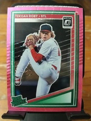 2025 Panini Donruss Rated Prospects Tekoah Roby #196 Pink Velocity /79 RC - Image 1 of 2