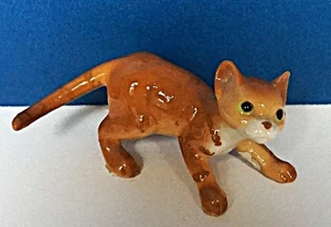 Statuina Hagen Renaker in pensione gatto arancione tabby nuova papà" - Foto 1 di 8