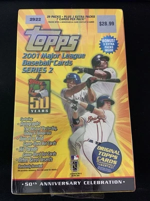 2001 Topps Series 2 50th Anniversary Sealed Box - 32 Packs-  Ichiro RC!! - Image 1 of 2