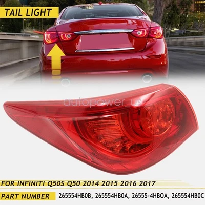 For 2014 2015 2016 2017 Infiniti Q50s Q50 Rear Outer Driver Left Side Tail Light - Изображение 1 из 4