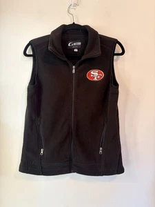 San Francisco 49s Fußball Fleece Weste gesticktes Logo Damen klein schwarz Reißverschluss - Bild 1 von 5