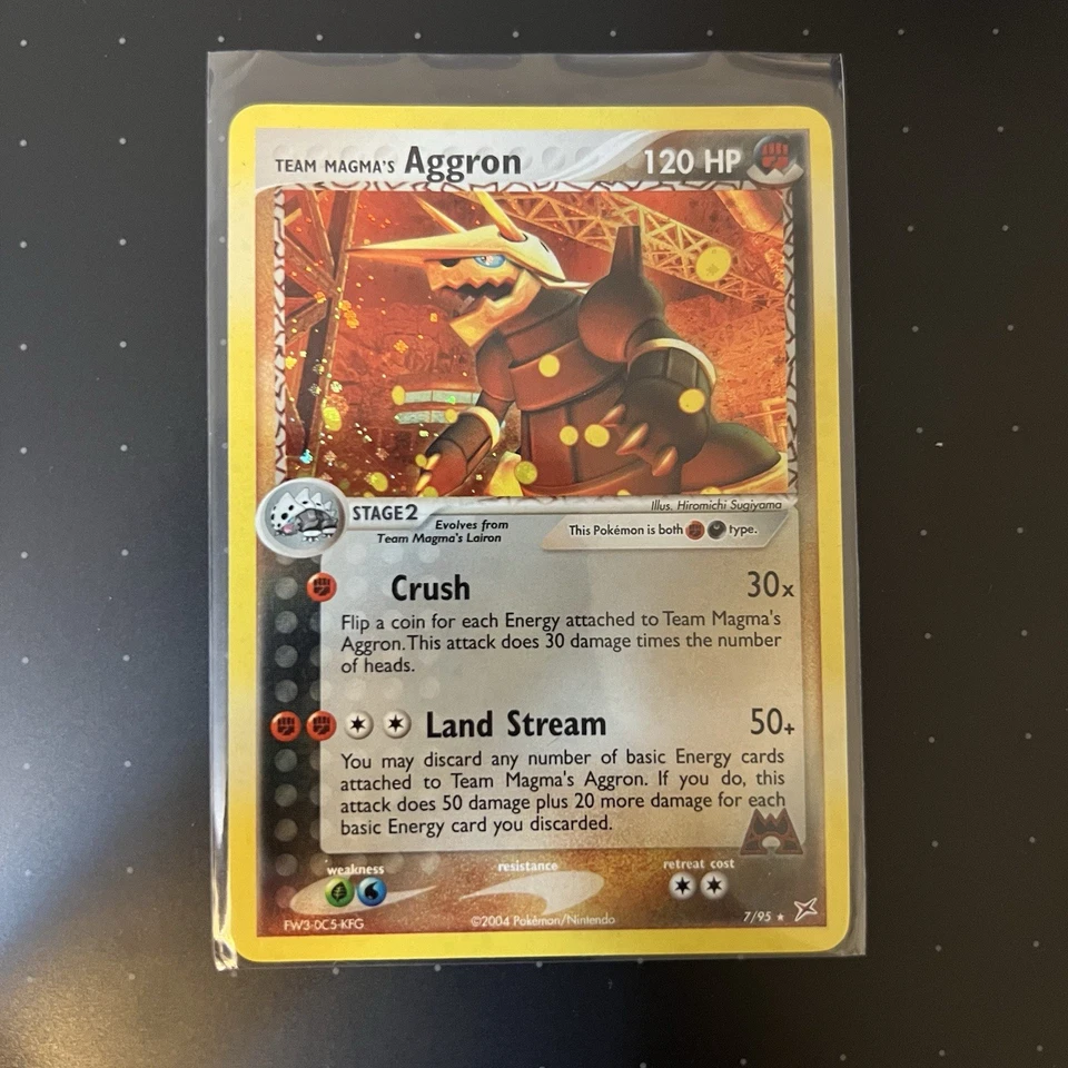 Pokemon Team Magma's Aggron Ex Team Magma vs. Team Aqua 7/95 Holo Near Mint+ - Image 1 of 3