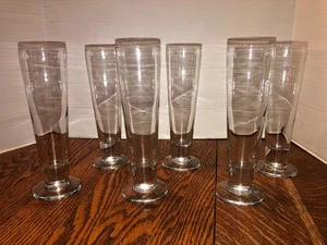 Juego de 6 vasos Pilsner transparentes con pedestal ponderado de 12 onzas 9 1/2" de alto ¡VNC!! - Imagen 1 de 5