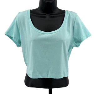 T-shirt Wild Fable cropped WMNS XL pullover verde menta manica corta collo a scoop - Foto 1 di 6