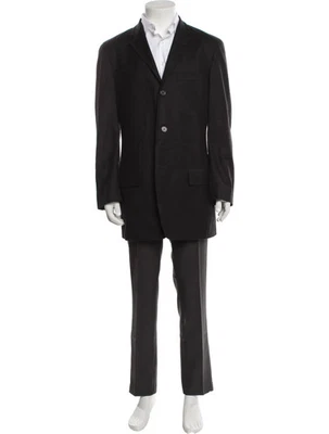 VINTAGE YSL RIVE GAUCHE Men's Wool Cashmere Blazer 2000s Black Suit Coat 40 US - Image 1 of 4