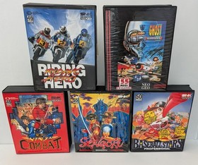 SNK Neo Geo AES 5 Game Lot CIB Sengoku Ninja Combat Riding Hero Baseball Stars +