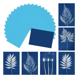 Cyanotype Paper, 32 Sheet Sun Print Paper Kit Blue Crafts Paper 4.1x2.9" - Picture 1 of 7