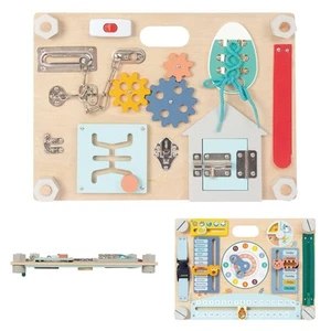Montessori Busy Board for Toddlers 1-3 Double-Sided Wooden Sensory Toys Presc... - Picture 1 of 7