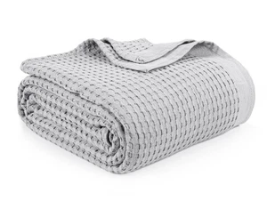 100% Cotton Queen Size Waffle Weave Blanket - Lightweight, Breathable, Soft, ... - Picture 1 of 6