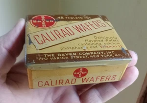 BAYER CALIRAD WAFER COMPRESSE MEDICINALI LATTA NEW YORK CON COPERCHIO INCERNIERATO - Foto 1 di 9