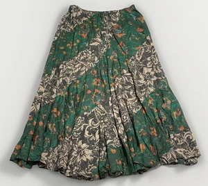 Free People Jackie Maxi Skirt Women’s XL Floral Patchwork Boho Hippie Green - Picture 1 of 7