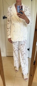 Zara Women Lace Jacket And Trousers Suit Small New RRP £100 - Picture 1 of 15