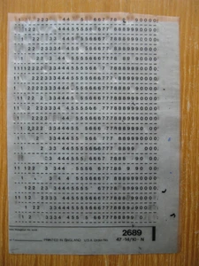 1/4 Sheet x Letraset Numbers  HELVETICA MEDIUM 10pt 2.5mm Sheet 2689   b(bb) - Picture 1 of 1