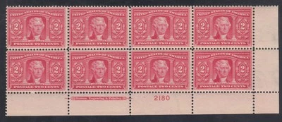 US Stamp #324 F-VF NH Bottom Plate # Block of 8 CV $720 - Image 1 of 2