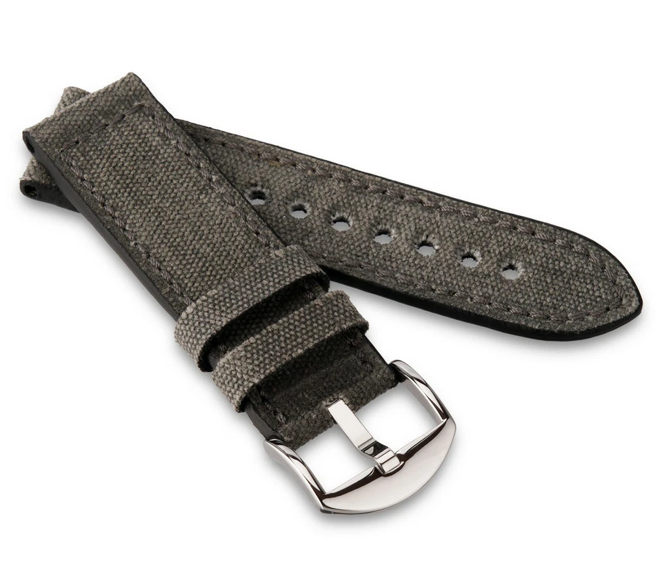 Pulseira de relógio de lona vintage RIOS1931 "Maryland", 22-24 mm, 3 cores, nova! - Imagem 1 de 1